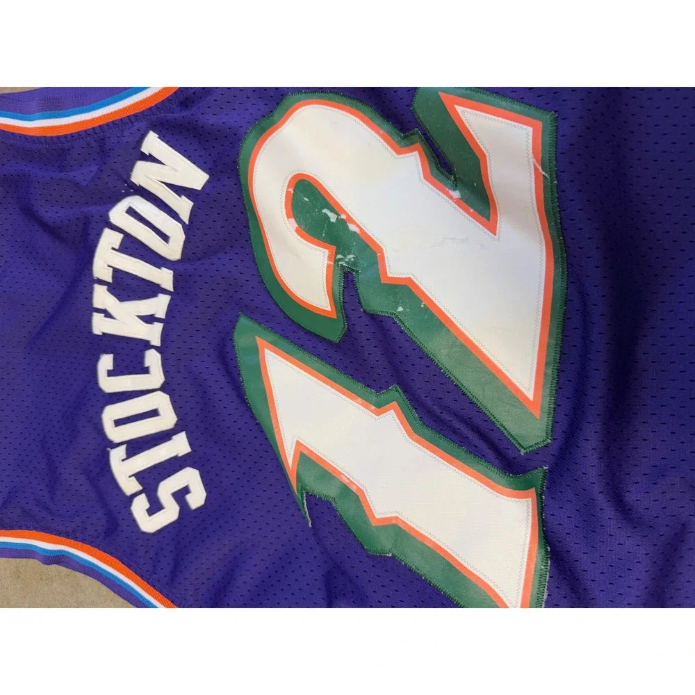 Adidas Utah Jazz John Stockton 12 Hardwood Classics Jersey Purple Mens L